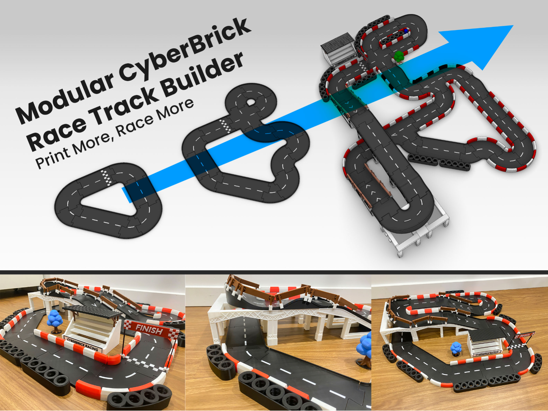 Construtor de Pista de Corrida Modular CyberBrick